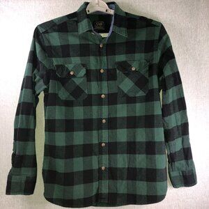 Mens Medium Jachs MFG Heritage Plaid Flannel Green/Black Size M